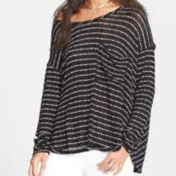 Free People Angel Island Stripe Hacci Sweater Open Back Women's Size Small - Picture 1 of 8